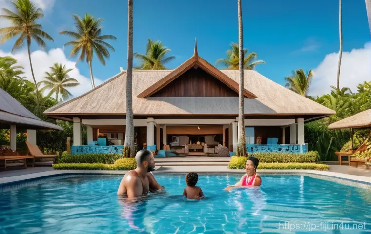 피지 자유여행 vs 패키지여행 - **"A solo female traveler with a backpack, wearing a modest yet stylish summer dress and a wide-brim...