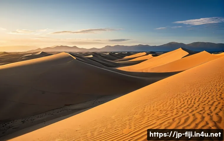 피지 국립공원 탐방 - **Prompt 1: Singatoka Great Sand Dunes National Park**
    "A breathtaking panoramic view of the Sin...